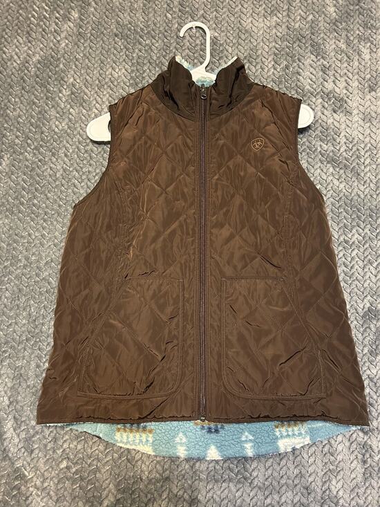Ariat Jackets & Blazers - Ariat Dilon 2.0 Reversible Insulated Vest Womens M Brown Quilted Fleece Lined